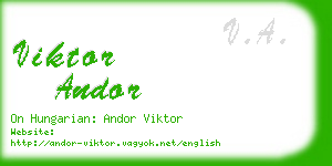 viktor andor business card